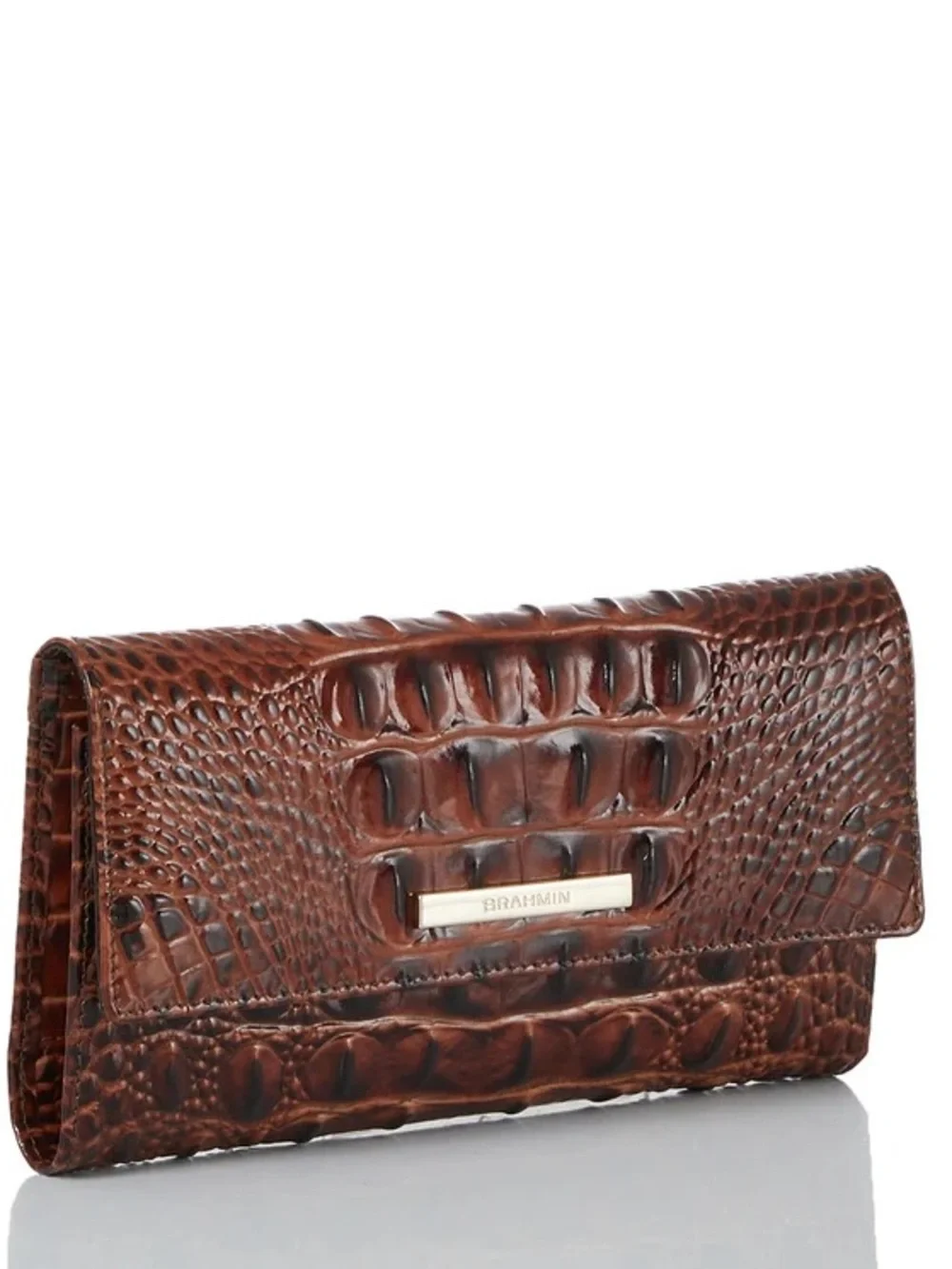 Brahmin Pecan Melbourne Croc-Embossed Leather Business Tote and Cordelia Wallet